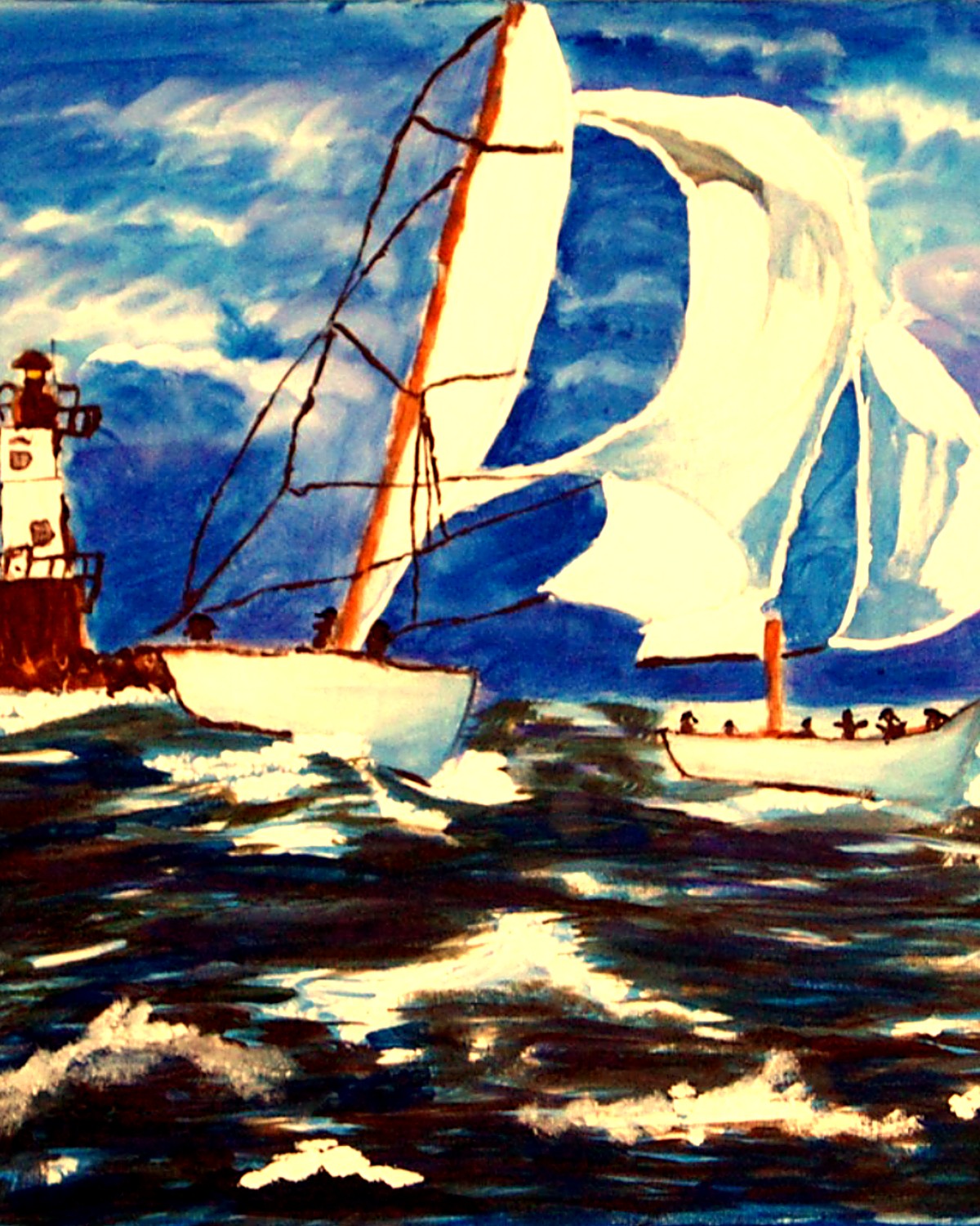 Sailboats at Sea